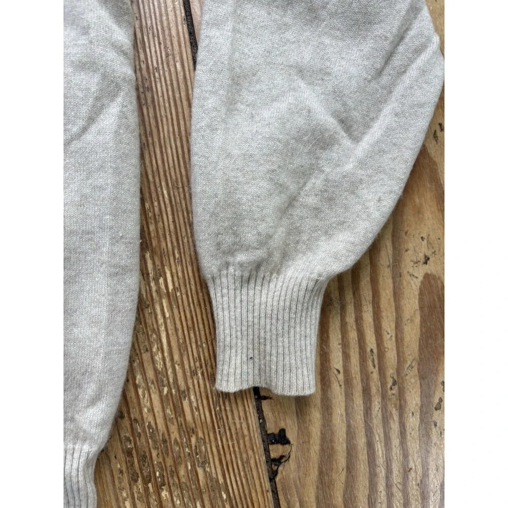 Brunello Cucinelli 100% Cashmere V Neck Sweater Made In Italy Mens Size Med Tan